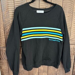 BURN BOOT CAMP Women's Black Striped Sweatshirt